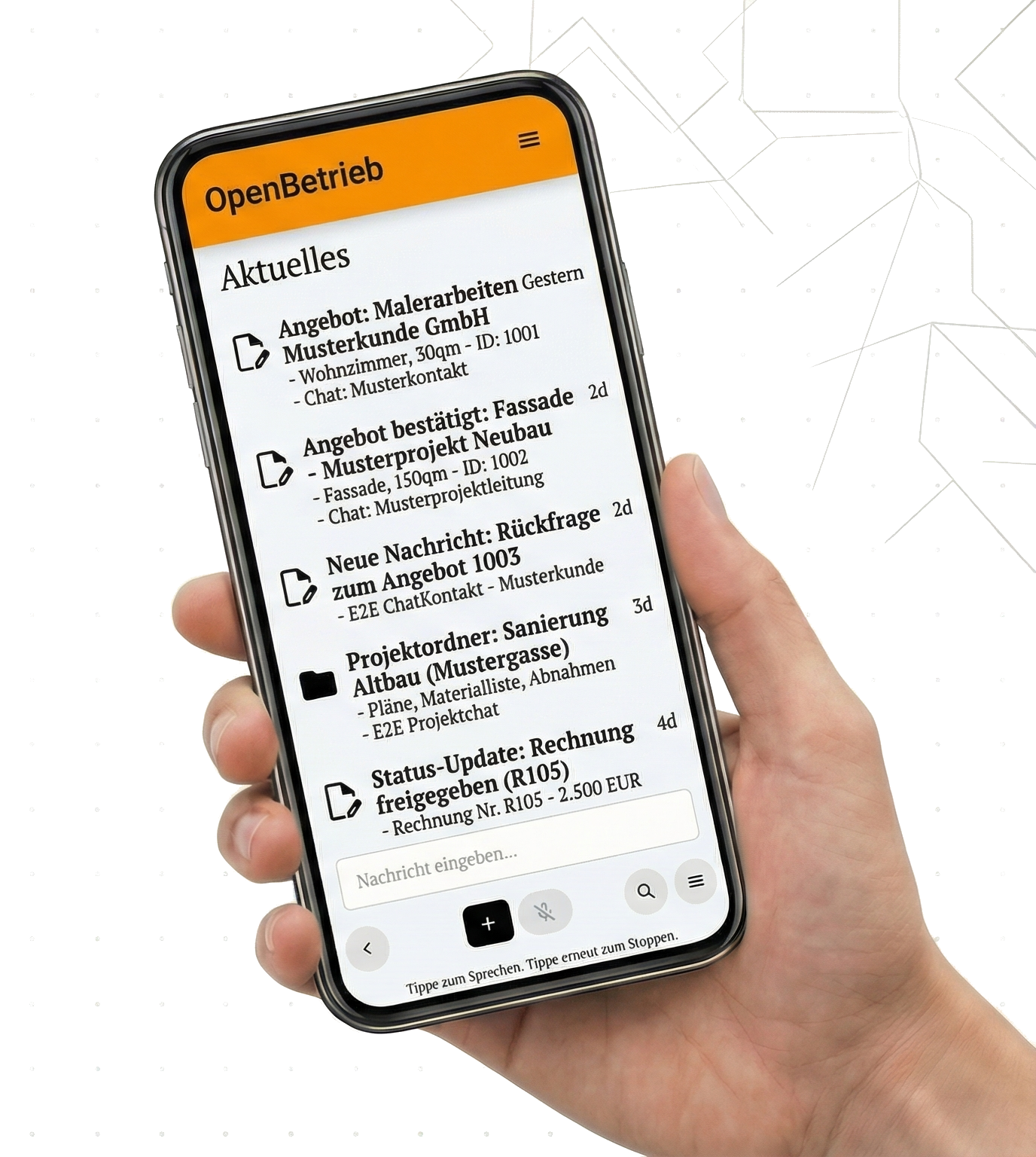 Aktuelle Vorgänge in OpenBetrieb